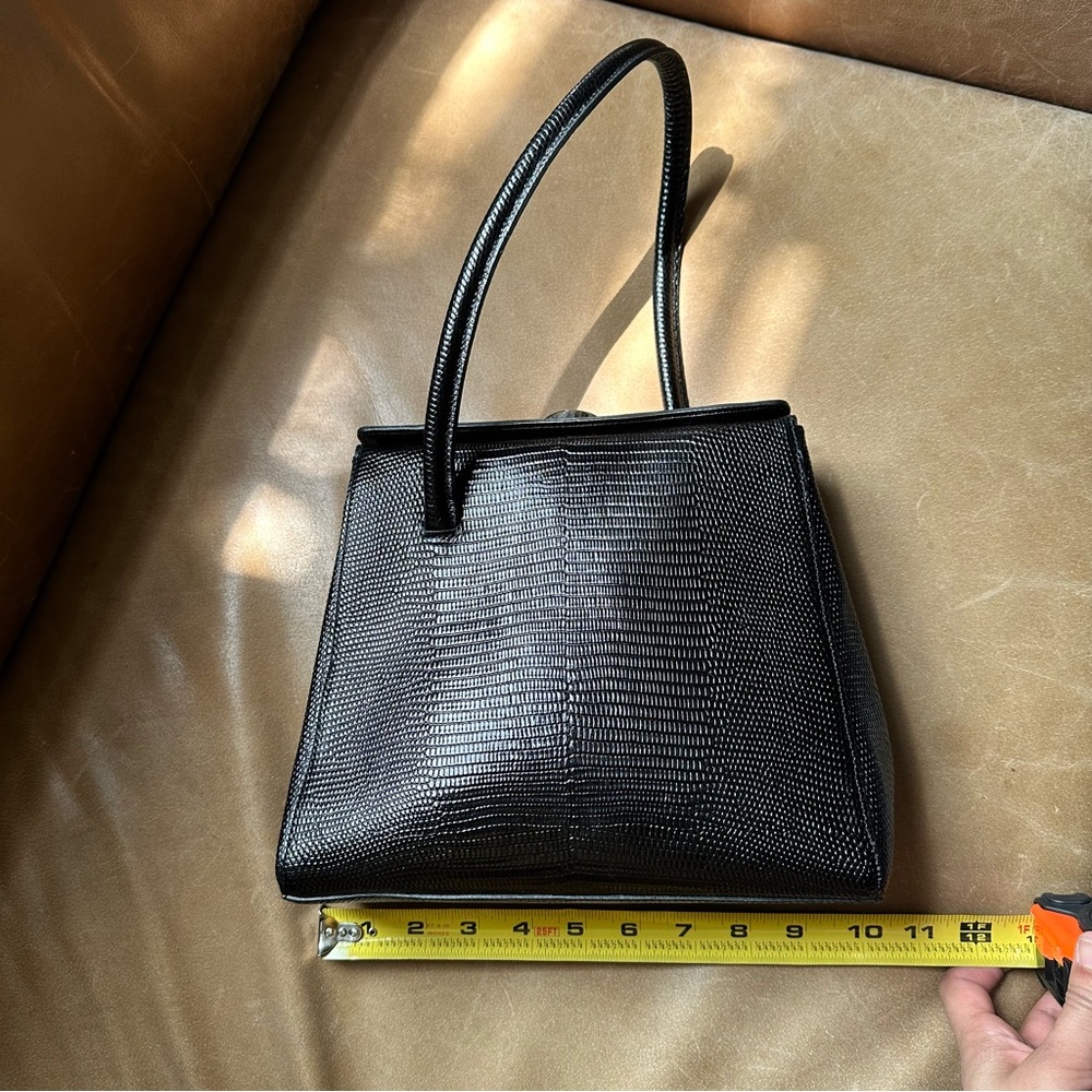 Little Liffner MADAME MADEMOISELLE black Lizard LEATHER SMALL MINI BAG PURSE - Picture 13 of 14